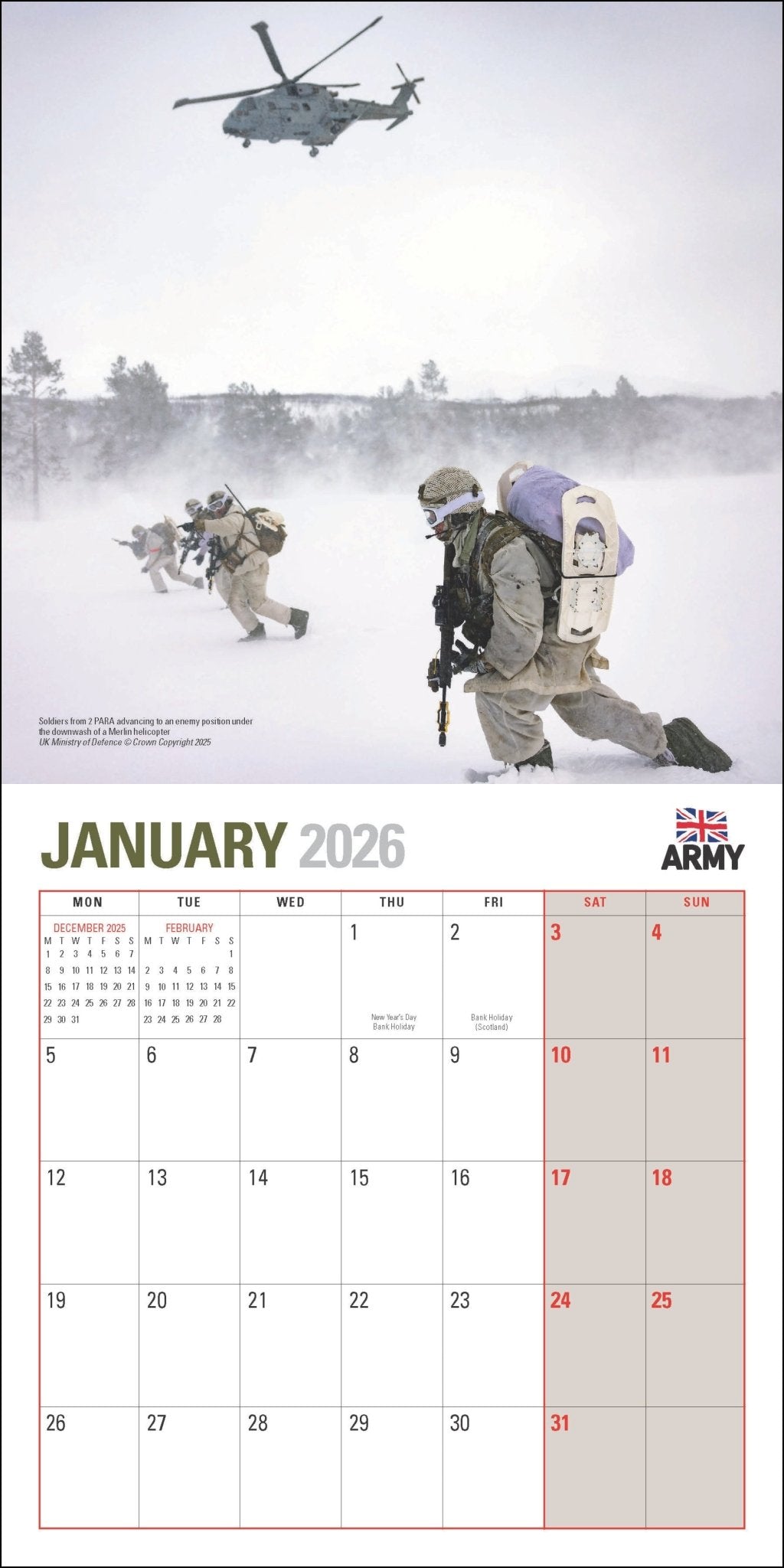2026 official British Army calendar - Army Benevolent Fund