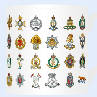 Bone China cap badge mug