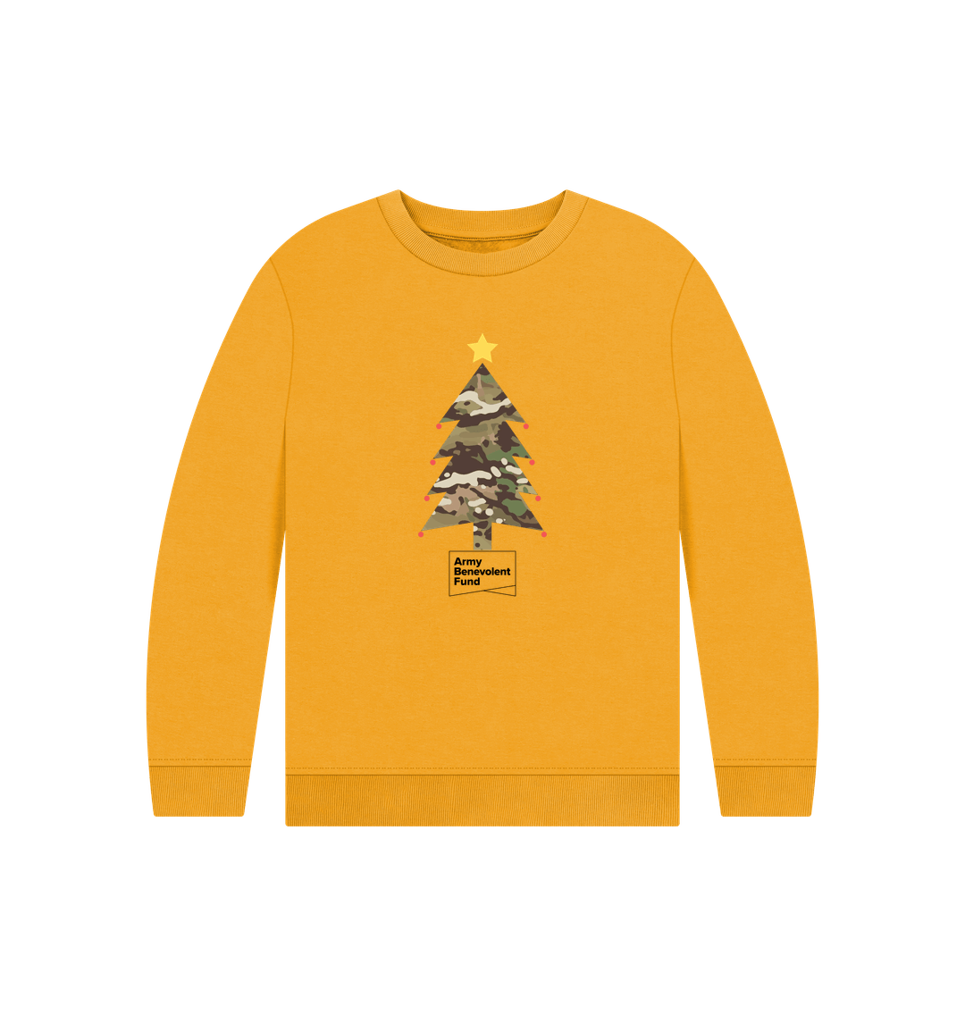 Kids camouflage Christmas tree jumper - Army Benevolent Fund