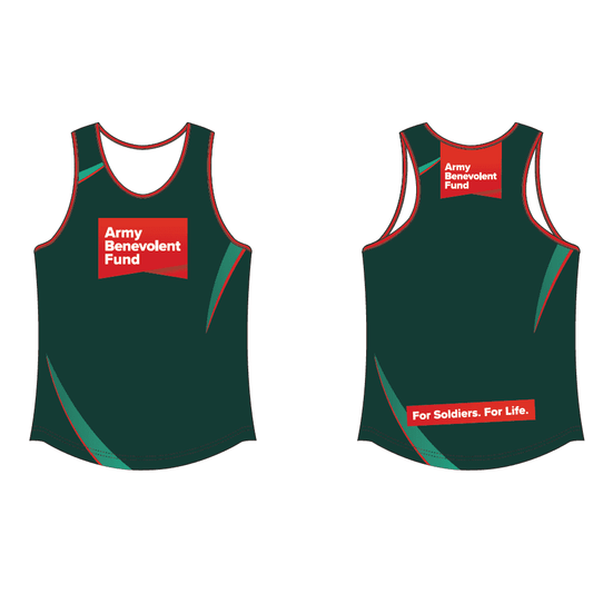 Qwick-Dri™ green recycled running vest - Army Benevolent Fund