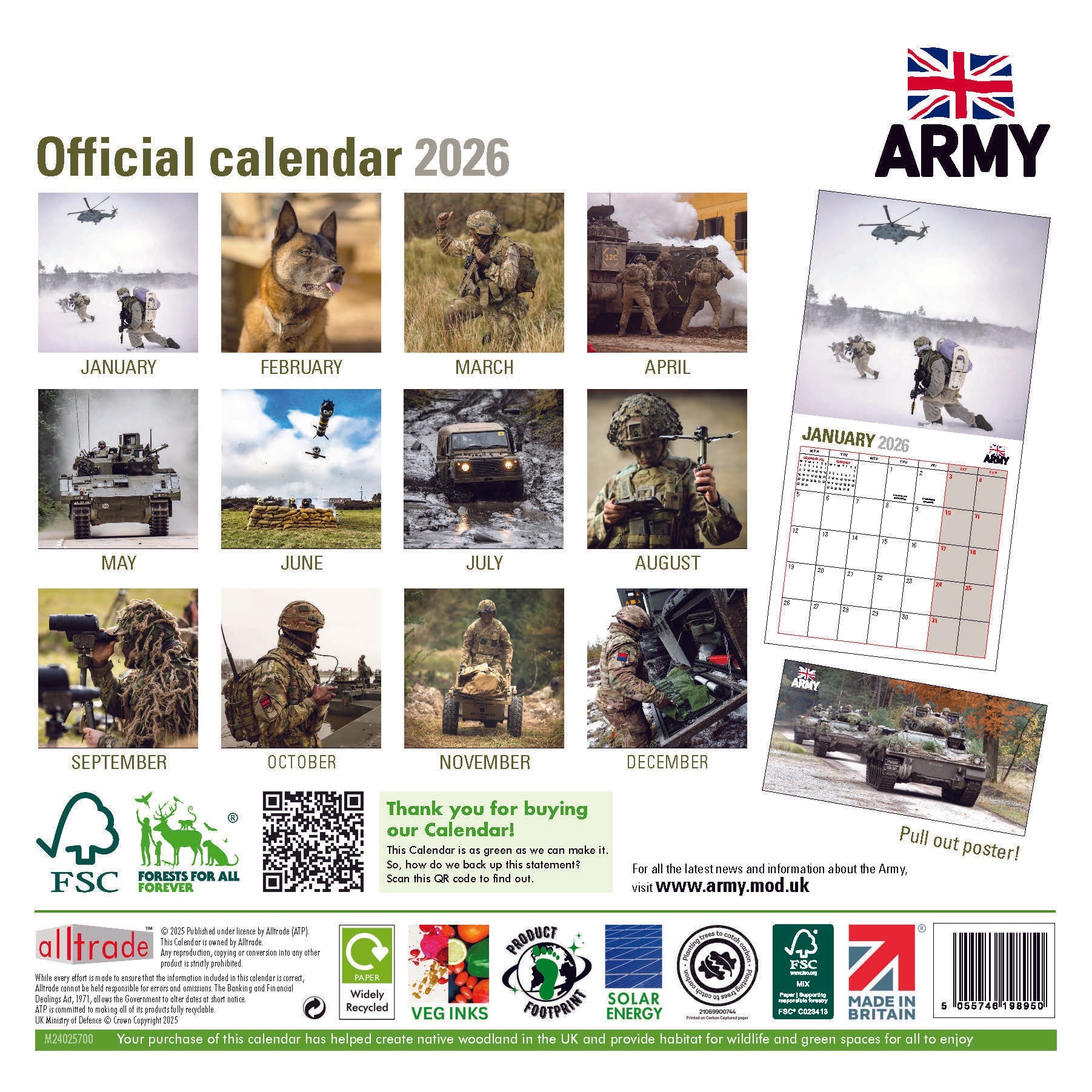 2026 official British Army calendar - Army Benevolent Fund