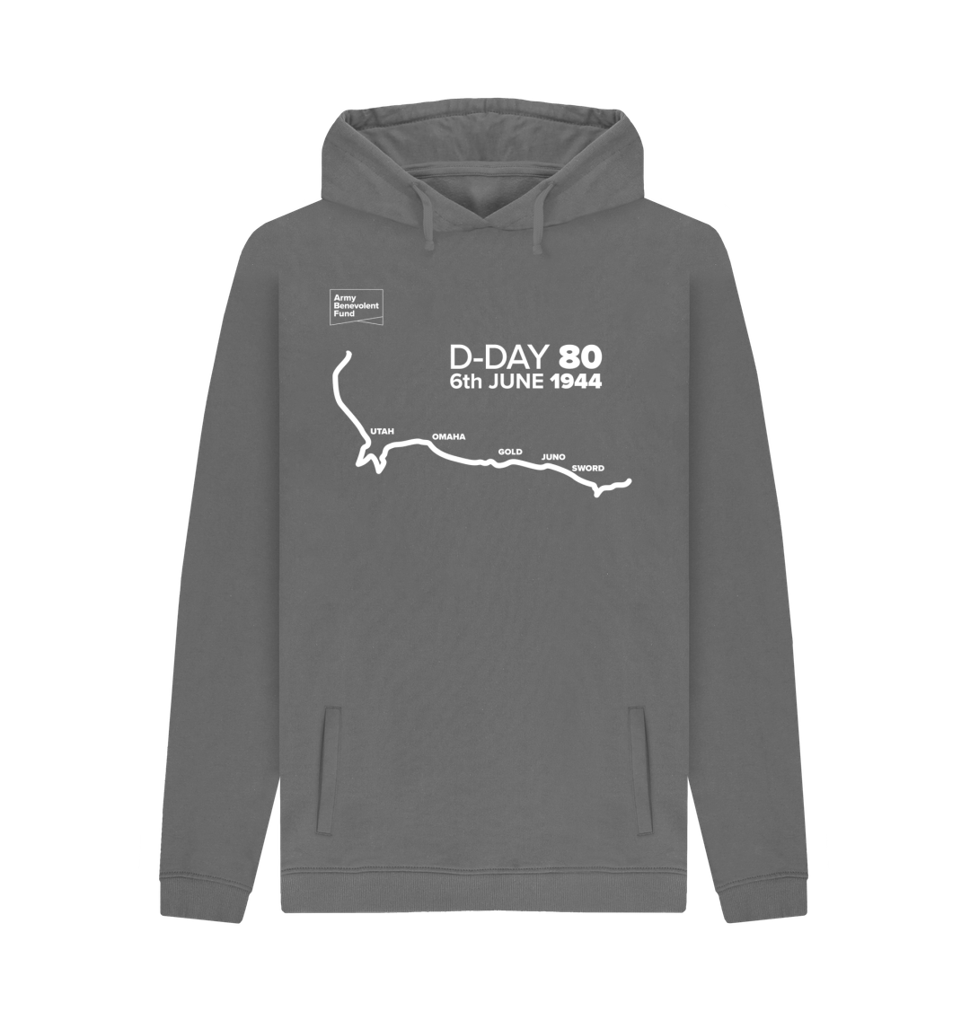 Slate Grey D-Day 80 map unisex hoodie