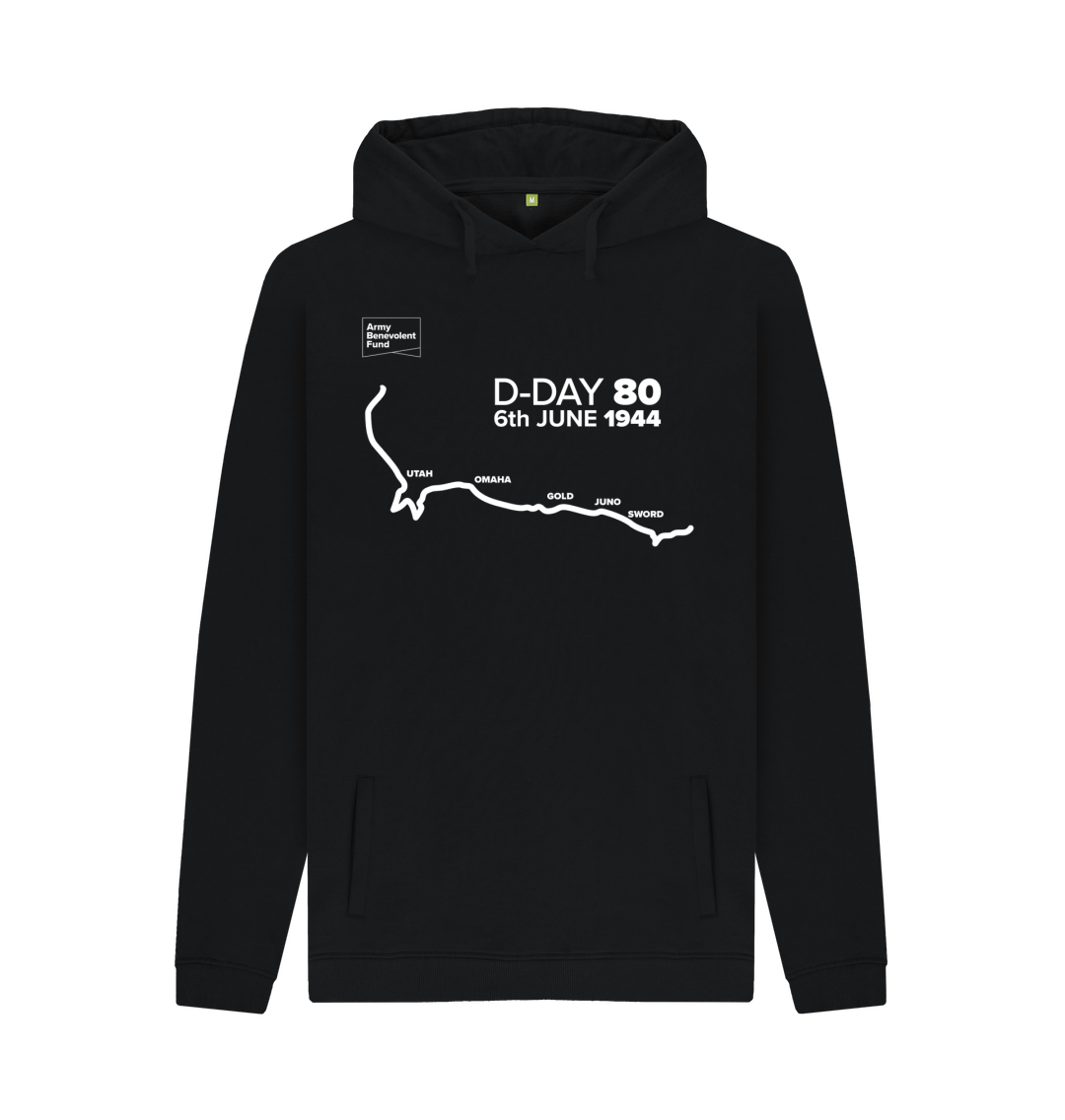 Black D-Day 80 map unisex hoodie