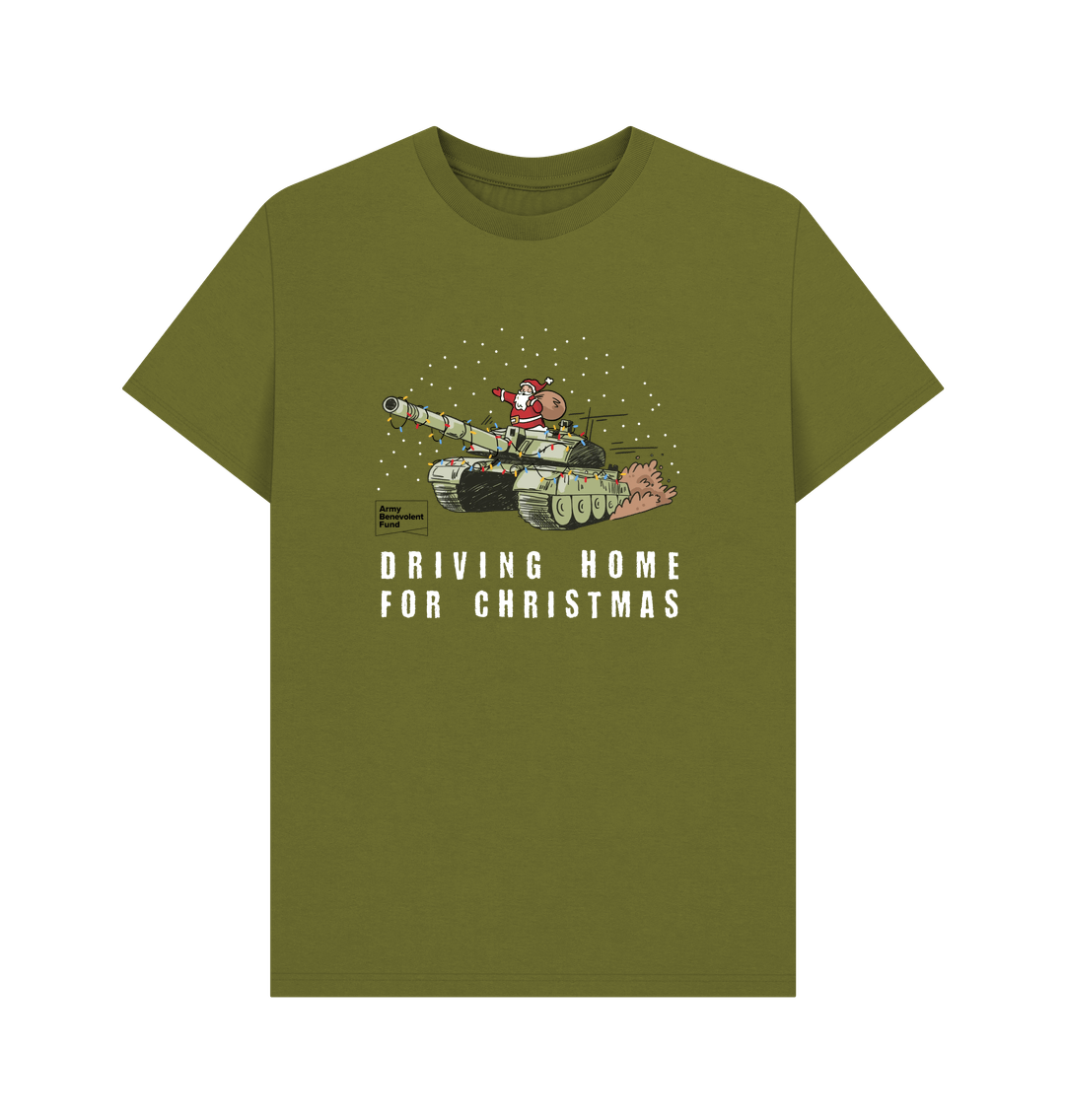 Moss Green Unisex \"Driving home for Christmas\" T-shirt