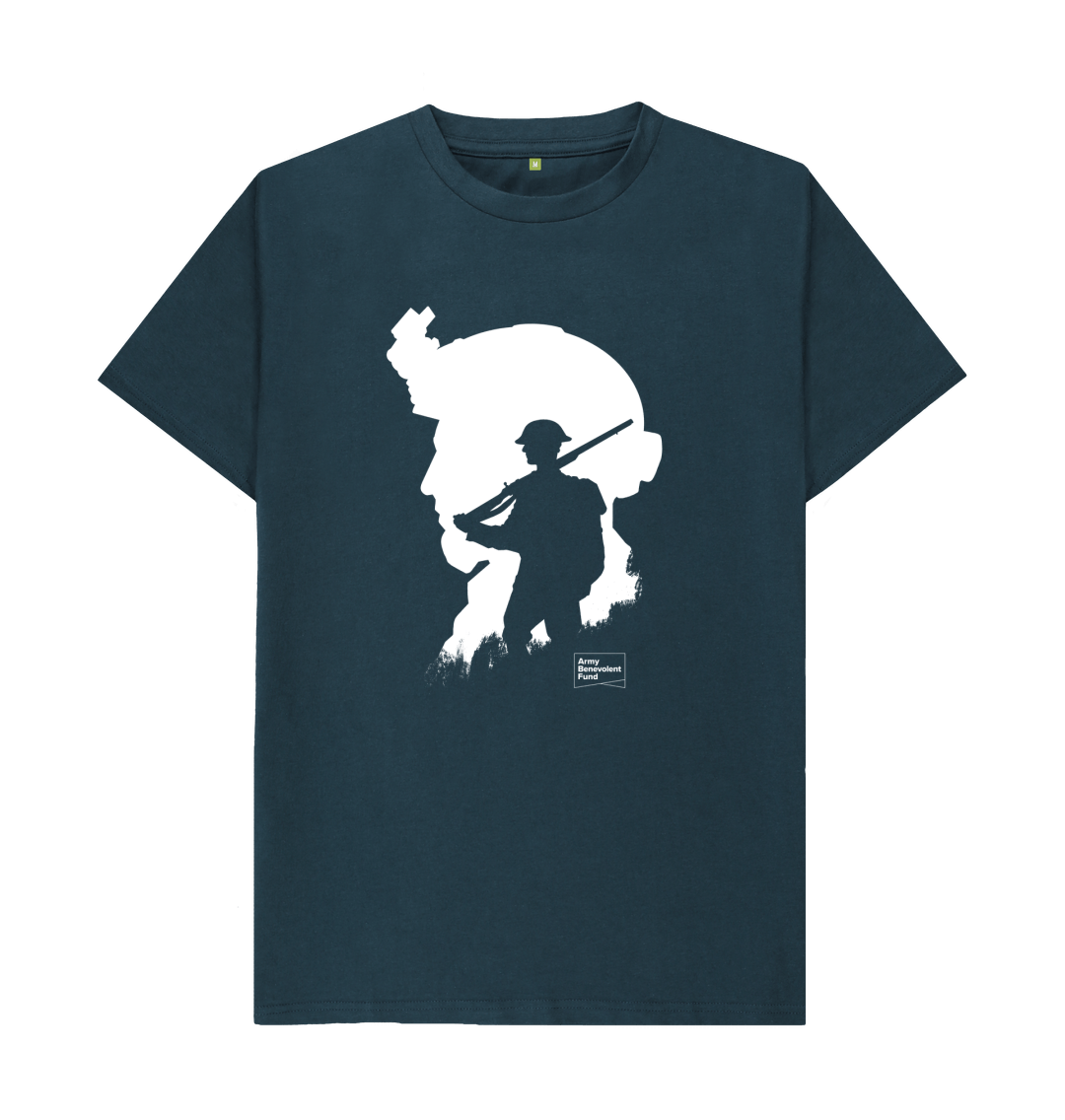 Denim Blue Soldier Silhouette Organic T-shirt.