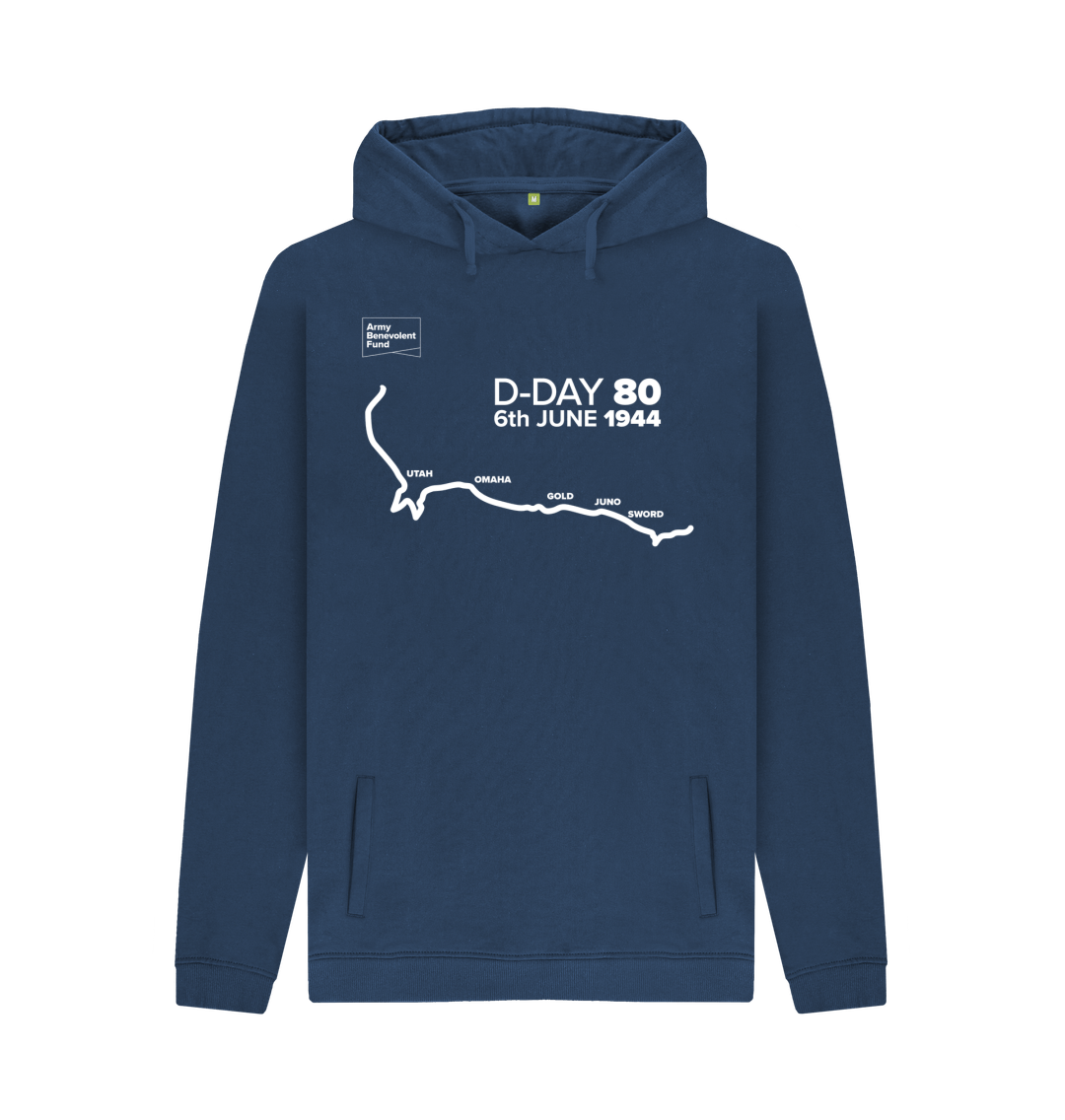 Navy D-Day 80 map unisex hoodie