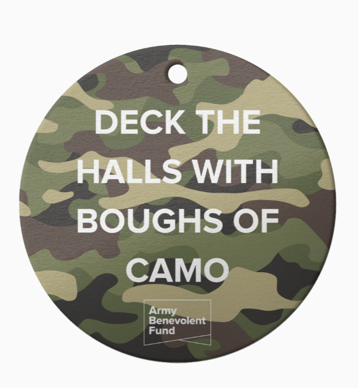 Camouflage Deck the Halls Christmas decoration - Army Benevolent Fund