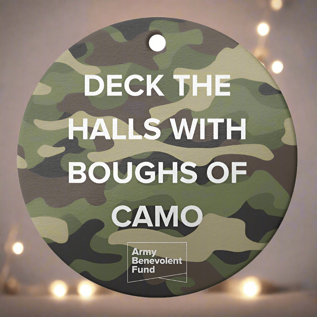 Camouflage Deck the Halls Christmas decoration - Army Benevolent Fund