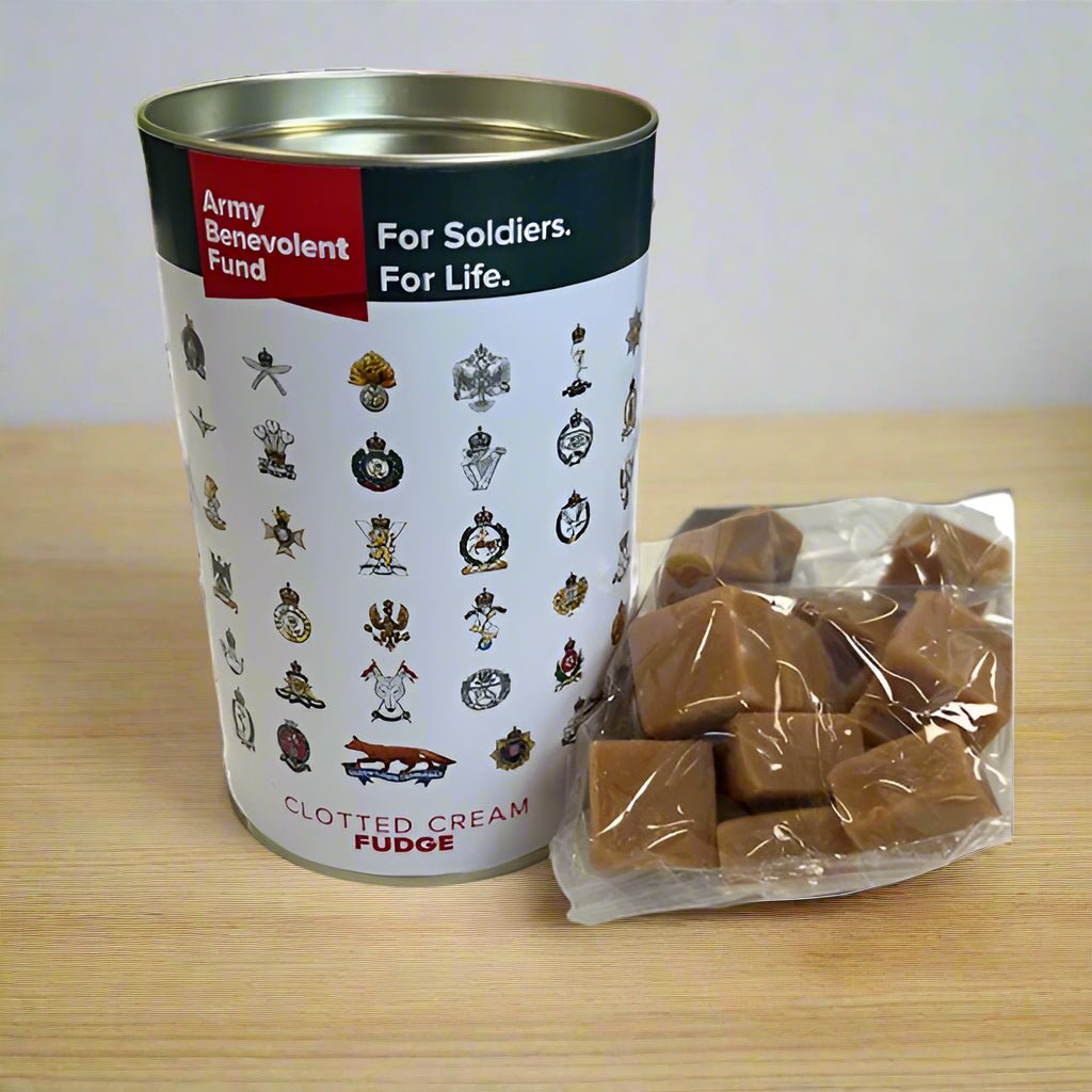 Cap badge clotted cream fudge tin - Army Benevolent Fund