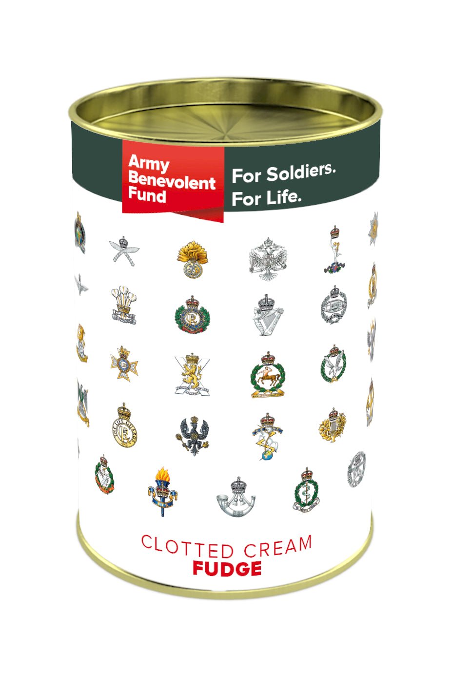 Cap badge clotted cream fudge tin - Army Benevolent Fund