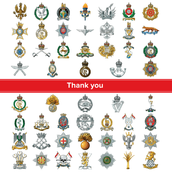 Cap Badge Thank You Cards - Army Benevolent Fund