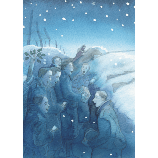 Carols in the trenches from War Game by Michael Foreman pack of 10 Christmas Cards - Army Benevolent Fund