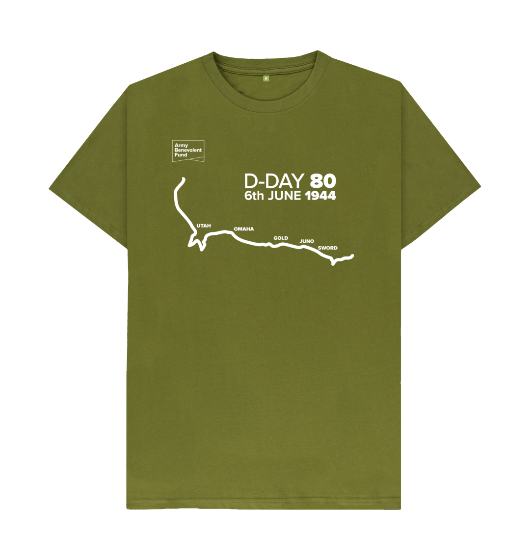 Moss Green D-Day 80 map T-shirt