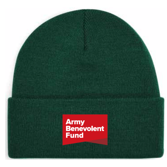 Green beanie hat with ABF logo - Army Benevolent Fund