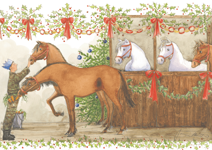 Happy Christmas friends twin pack of 10 Christmas cards by Jane Abbott - Army Benevolent Fund