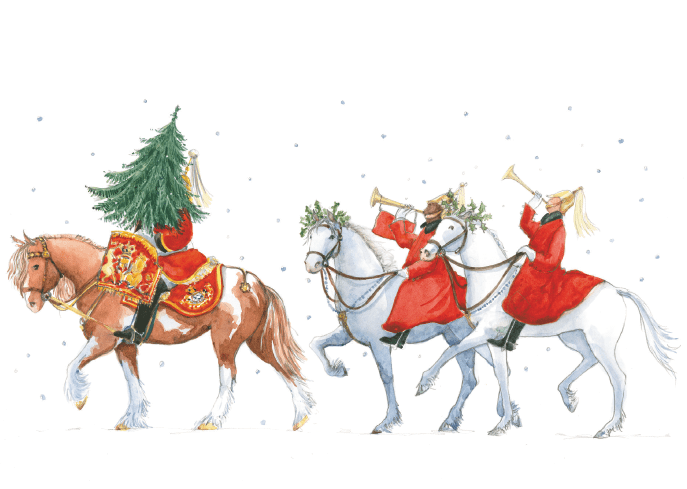 Happy Christmas friends twin pack of 10 Christmas cards by Jane Abbott - Army Benevolent Fund