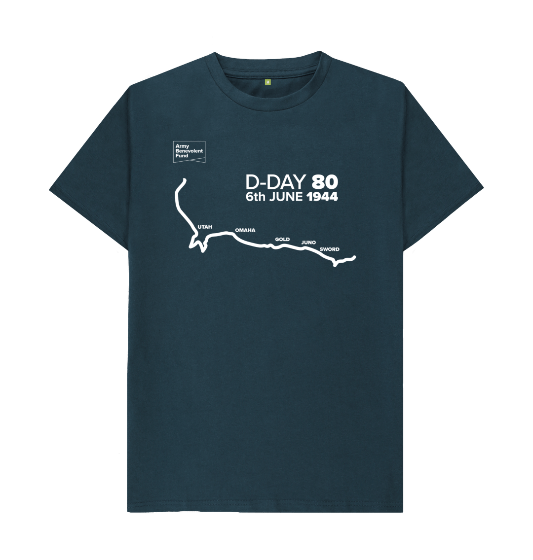 Denim Blue D-Day 80 map T-shirt