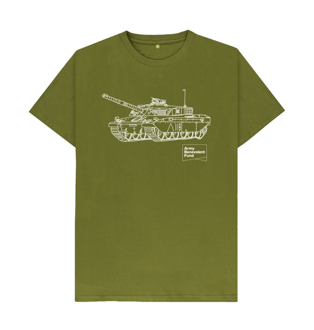 Moss Green Tank Drawing Organic T-shirt