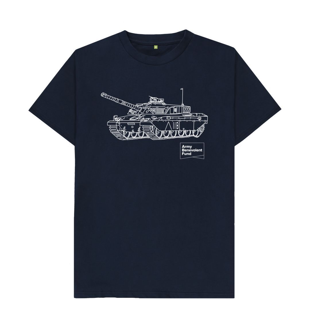 Navy Blue Tank Drawing Organic T-shirt