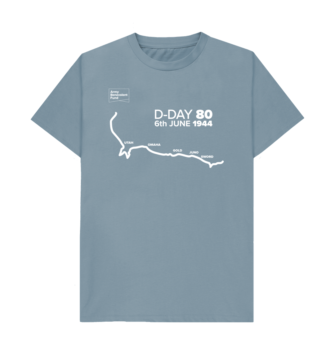 Stone Blue D-Day 80 map T-shirt