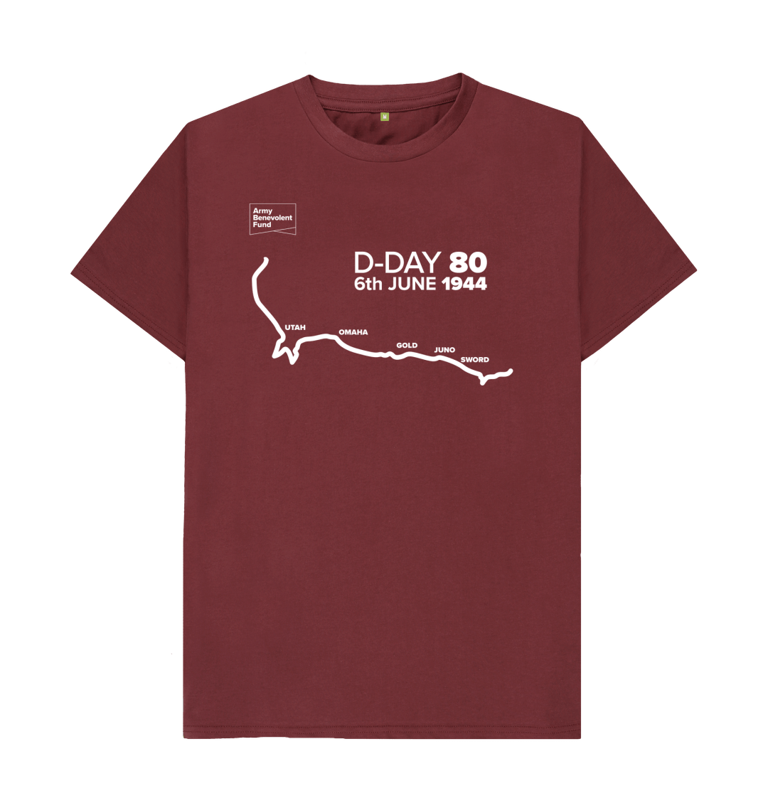 Red Wine D-Day 80 map T-shirt