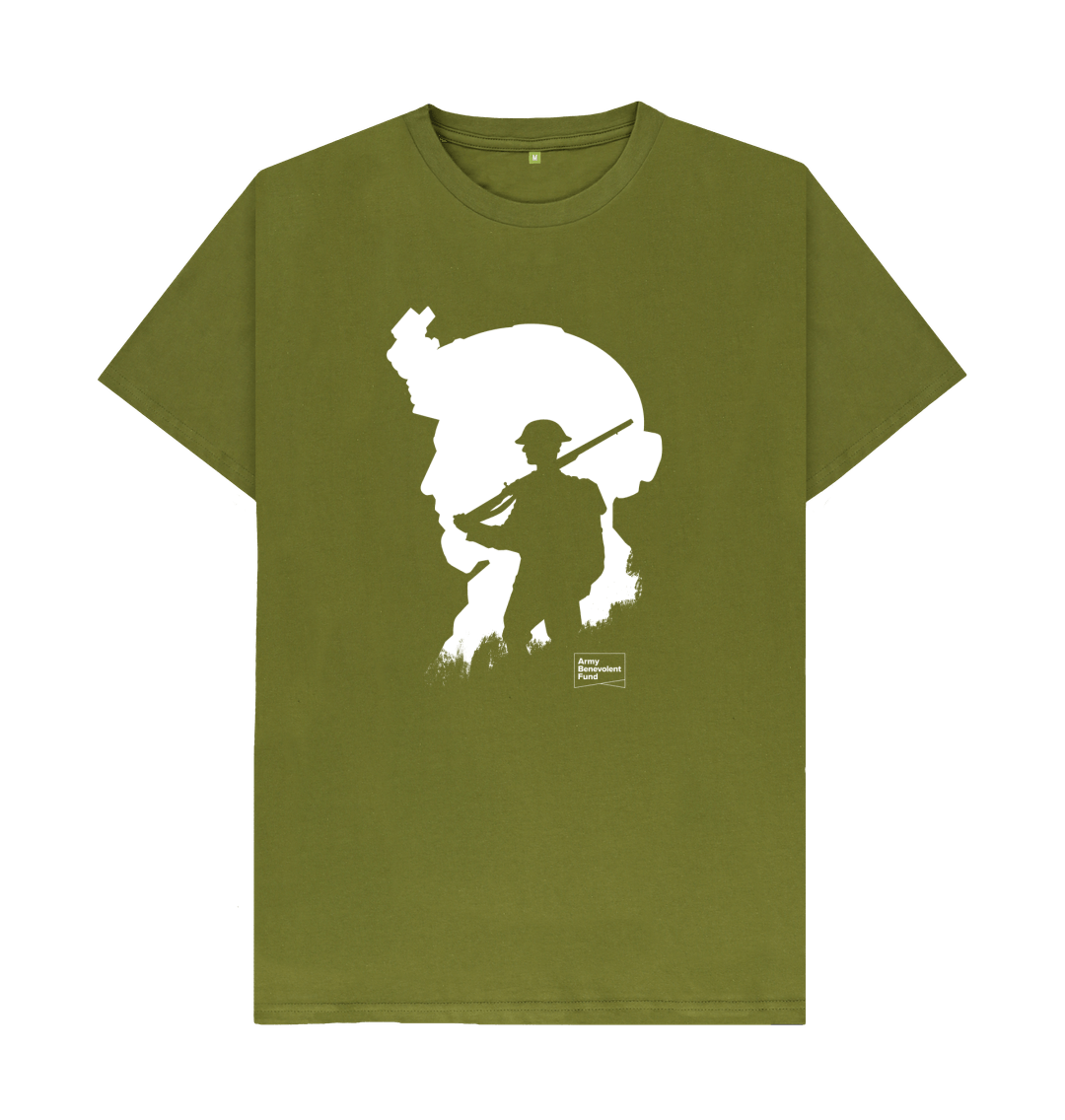 Moss Green Soldier Silhouette Organic T-shirt.