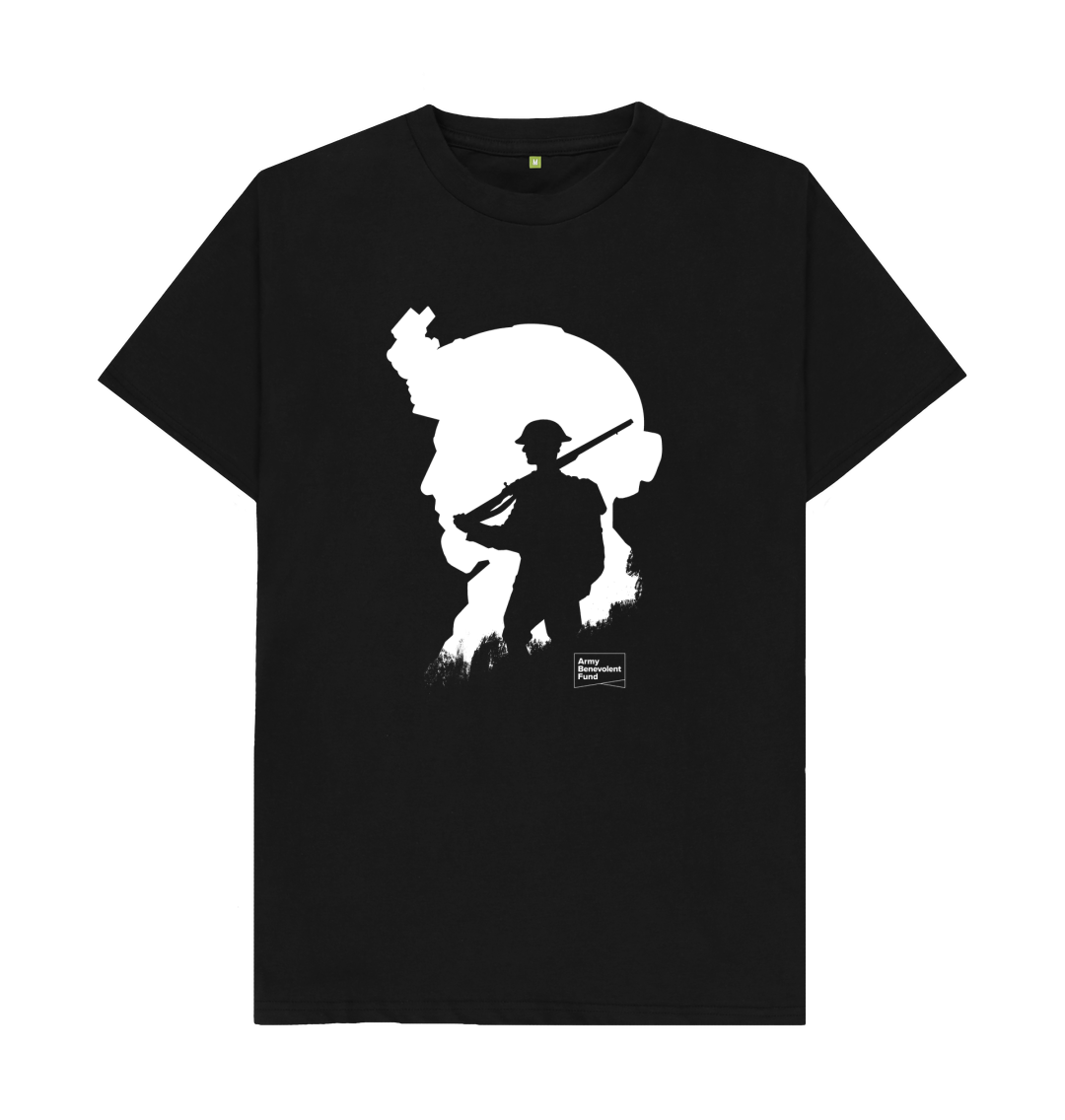 Black Soldier Silhouette Organic T-shirt.