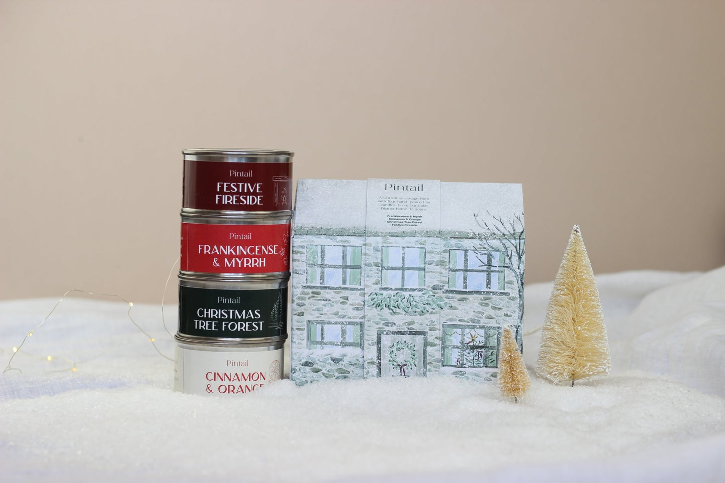 Snowy house Christmas candles gift set - Army Benevolent Fund