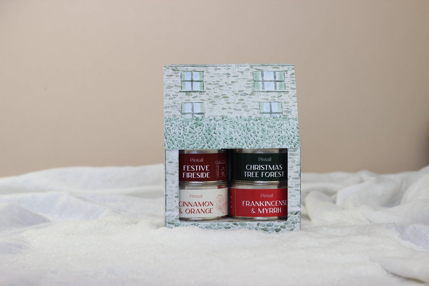 Snowy house Christmas candles gift set - Army Benevolent Fund