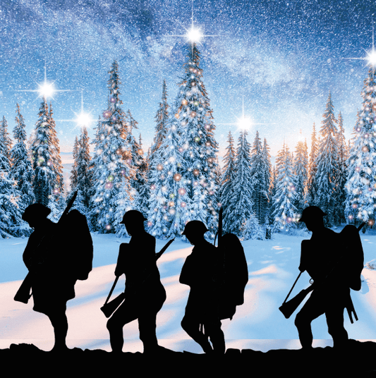 Soldier silhouettes at Christmas pack of 10 Christmas cards - Army Benevolent Fund