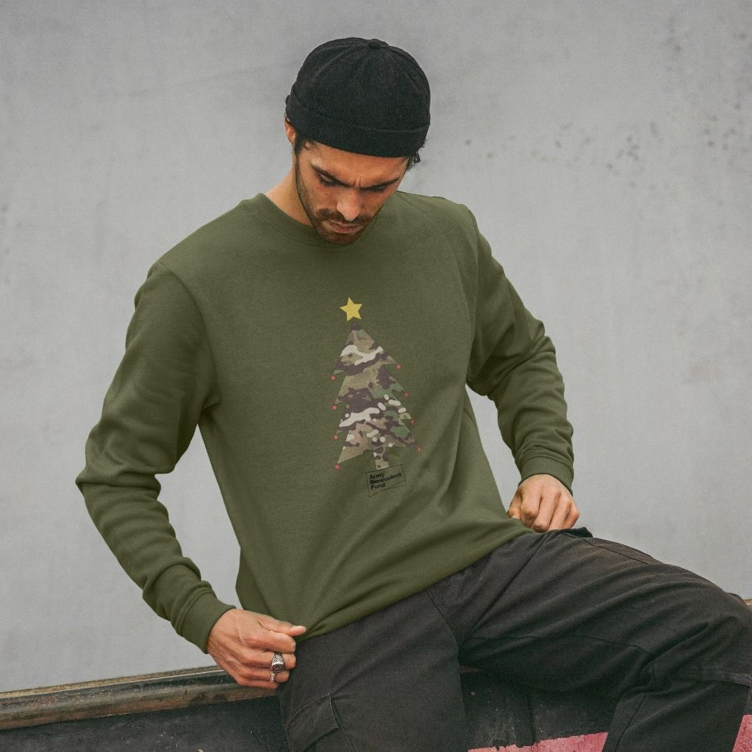 Unisex camouflage Christmas tree jumper - Army Benevolent Fund