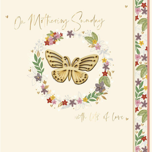 'ON MOTHERING SUNDAY' Butterfly Mother's Day Card Cards ABF The Soldiers' Charity Shop  (6340254236863)