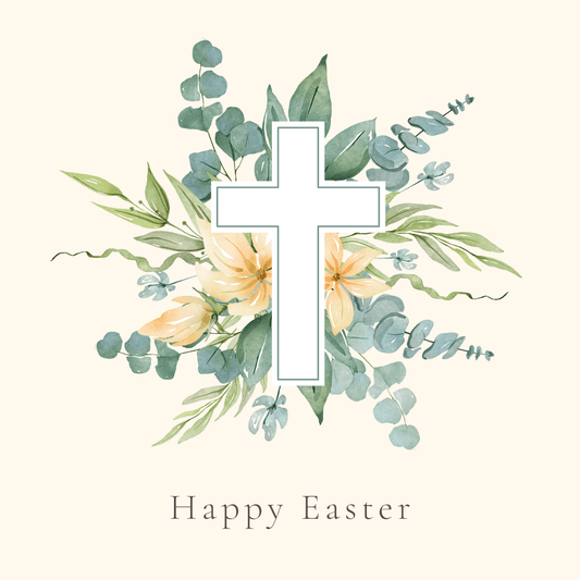 Easter religious floral cross e-card - Army Benevolent Fund